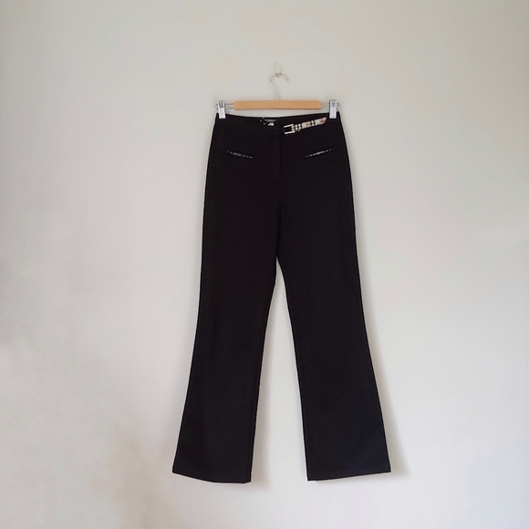 Burberry London Black Cotton Pants Vintage Size 2 - Picture 1 of 14